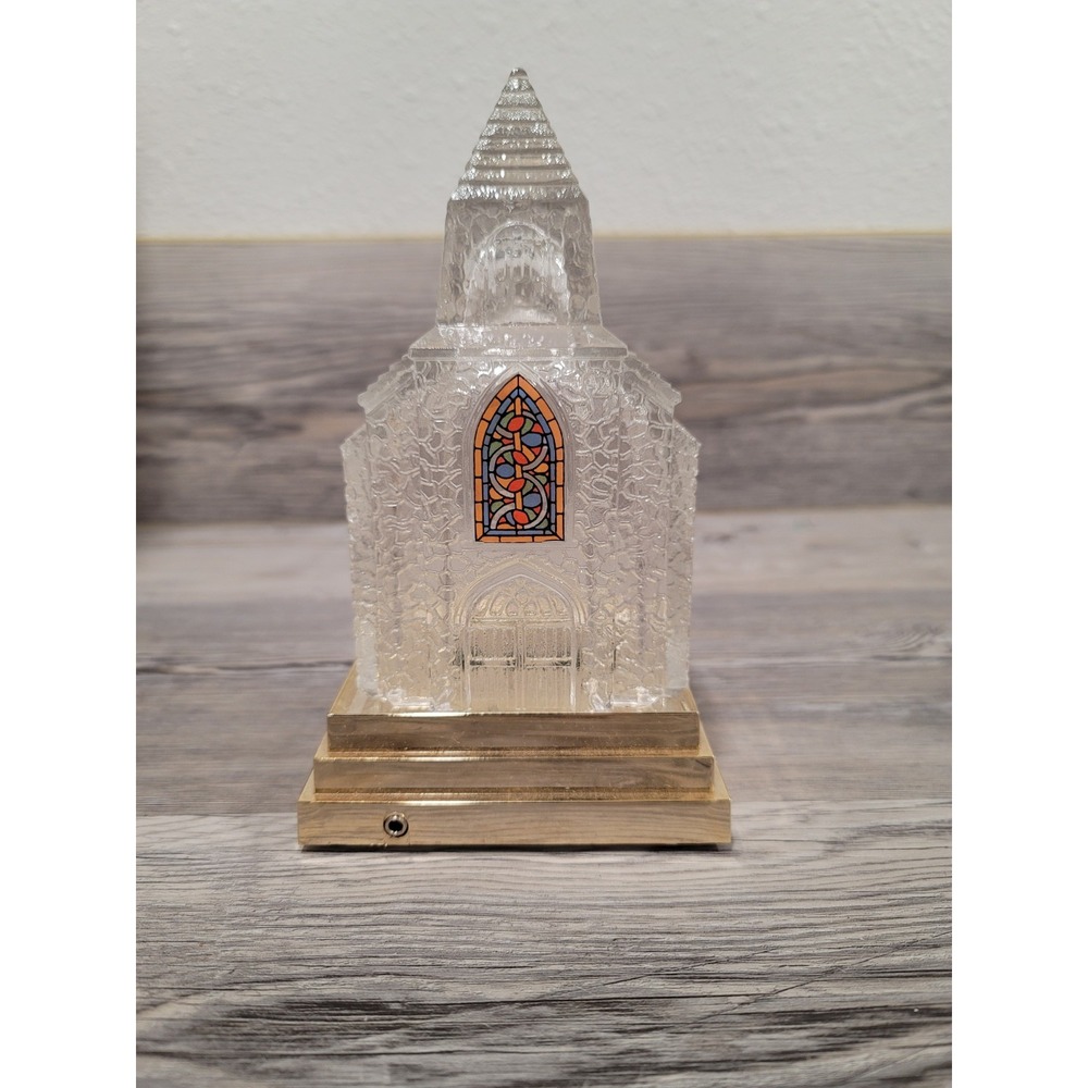 vintage Avon "Silent Night" Crystal Light-Up Church from 1993